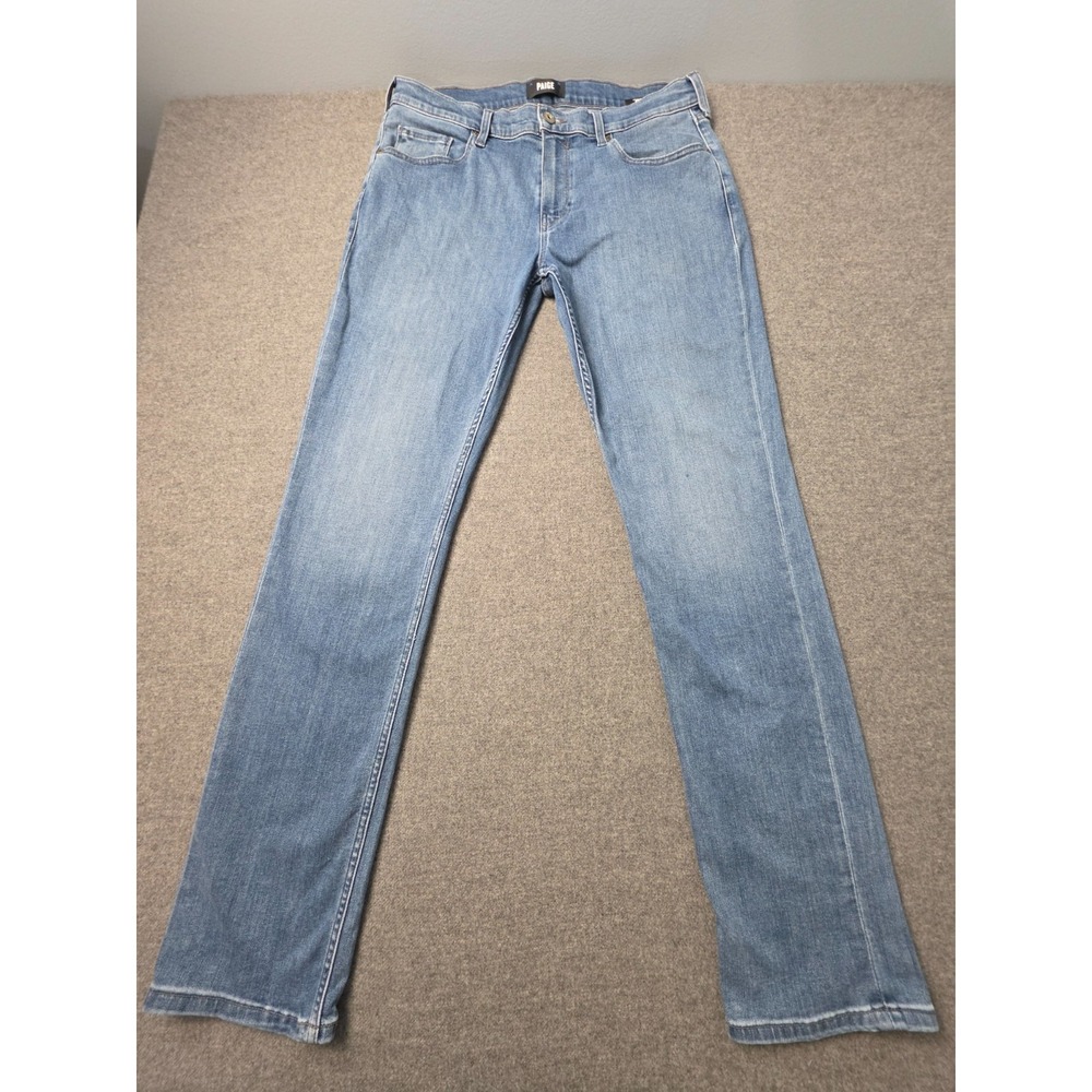 PAIGE Federal Jeans Mens Size 34 Blue Denim Stretch Slim Straight Leg Streetwear